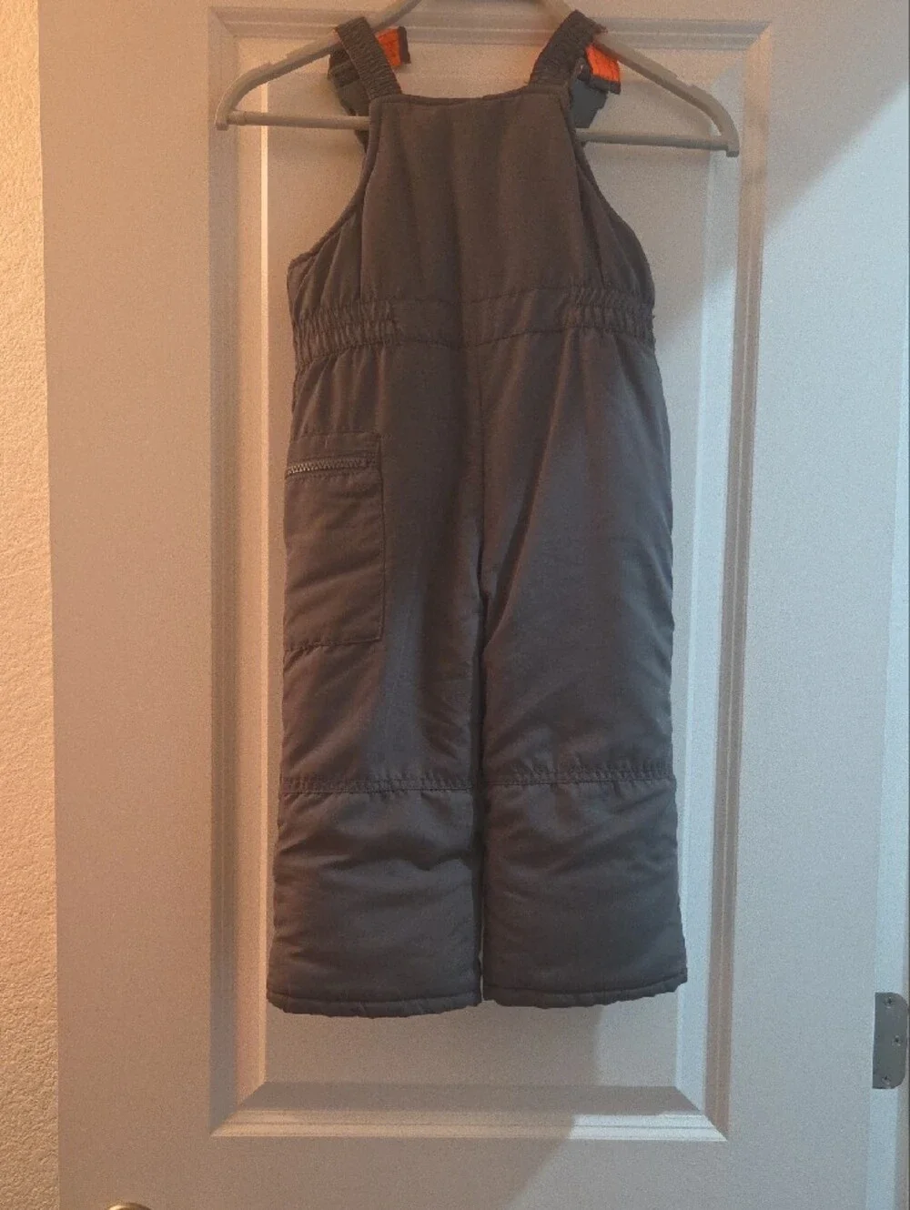 Carter's Gray Snow Overalls with Bright Orange Lining
